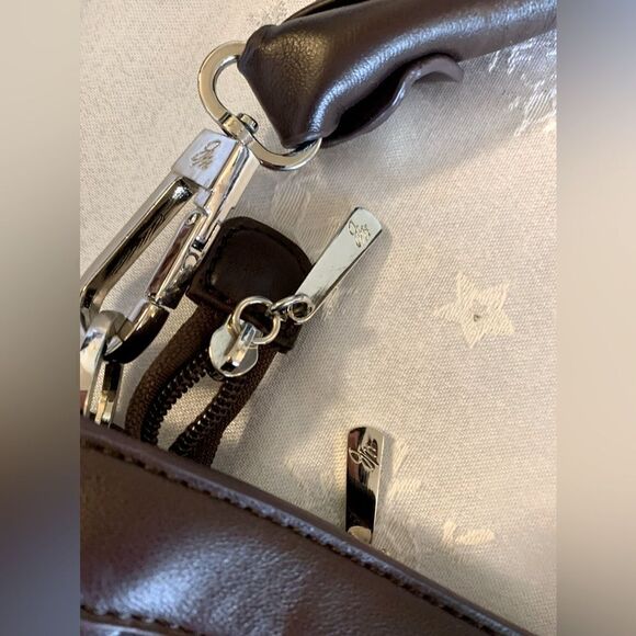 JM Convertible Handbag 3 Ways to Wear Brown Woven Vegan Leather Gorgeous - Picture 11 of 14